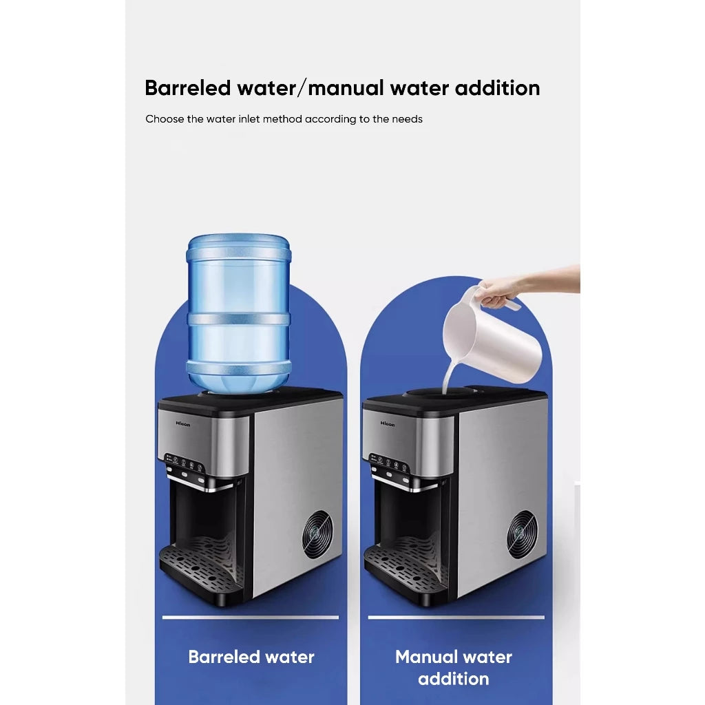 Hicon 3 in 1 Water Dispenser 25YLR Hot / Cold Ice Cube Maker Hot Cold Water Desktop Water Heater