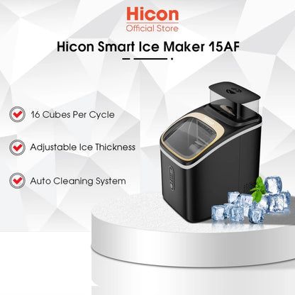 Hicon Automatic Home Ice Maker Small Power ,  Large Capacity Square Ice Cubes Maker Machine 20kg for Dormitory Kitchen Appliances