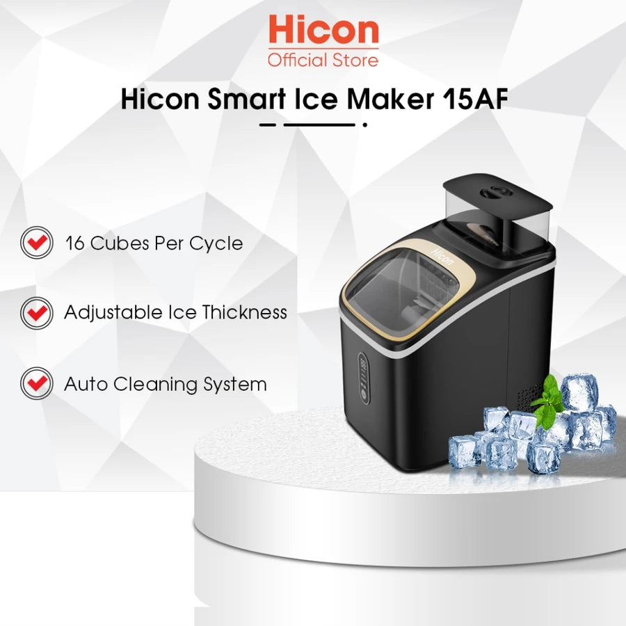 Hicon Automatic Home Ice Maker Small Power ,  Large Capacity Square Ice Cubes Maker Machine 20kg for Dormitory Kitchen Appliances