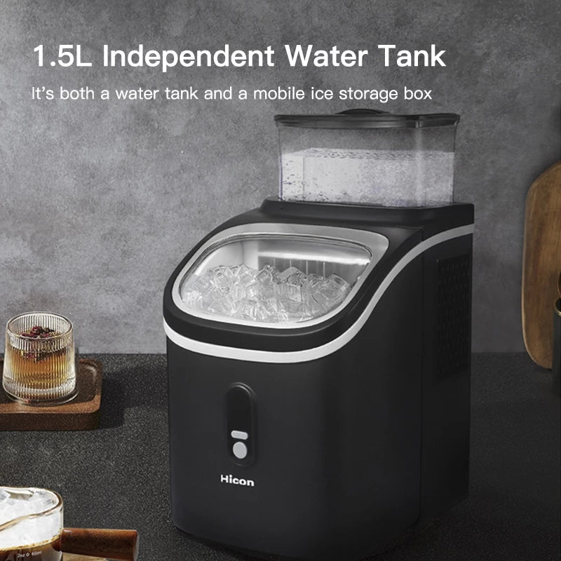 Hicon Automatic Home Ice Maker Small Power ,  Large Capacity Square Ice Cubes Maker Machine 20kg for Dormitory Kitchen Appliances