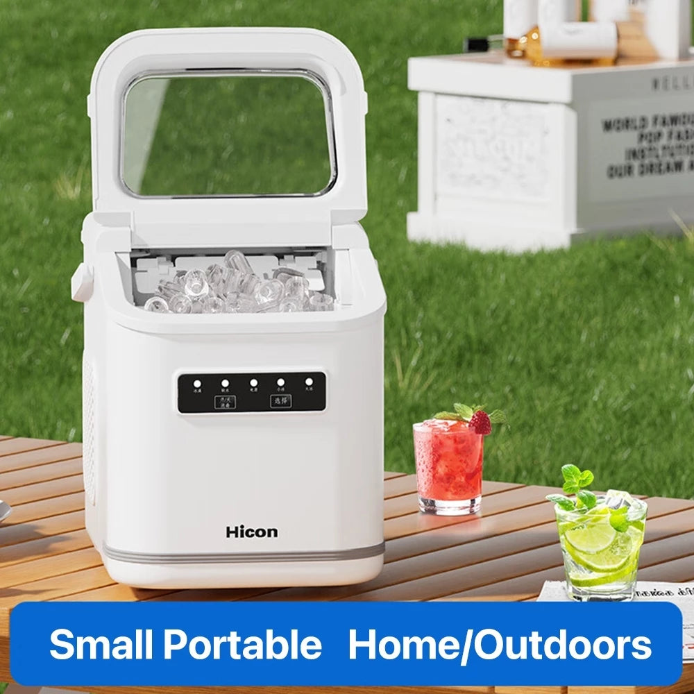 Hicon 16K Automatic Ice Maker Machine Comes with handle Digital display Portable Smart Fast Mesin pembuat ais 15KG/24H