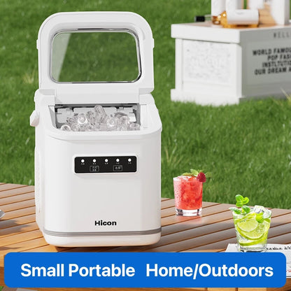 Hicon 16K Automatic Ice Maker Machine Comes with handle Digital display Portable Smart Fast Mesin pembuat ais 15KG/24H