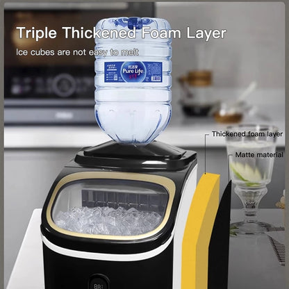 Hicon Automatic Home Ice Maker Small Power ,  Large Capacity Square Ice Cubes Maker Machine 20kg for Dormitory Kitchen Appliances