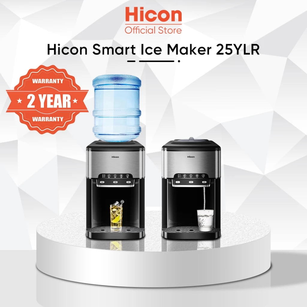 Hicon 3 in 1 Water Dispenser 25YLR Hot / Cold Ice Cube Maker Hot Cold Water Desktop Water Heater