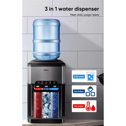 Hicon 3 in 1 Water Dispenser 25YLR Hot / Cold Ice Cube Maker Hot Cold Water Desktop Water Heater